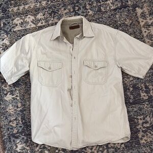 Faded Glory Men's Cream Short Sleeve Shirt
